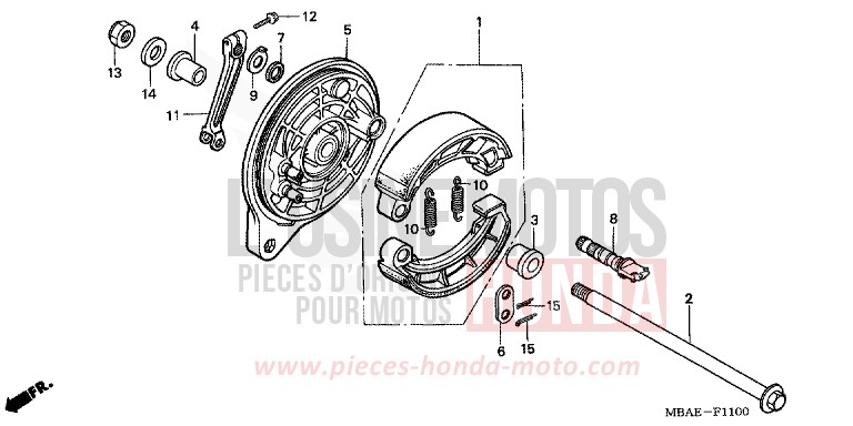 REAR BRAKE PANEL for Shadow Aero NOIR (NH1X) from 2000